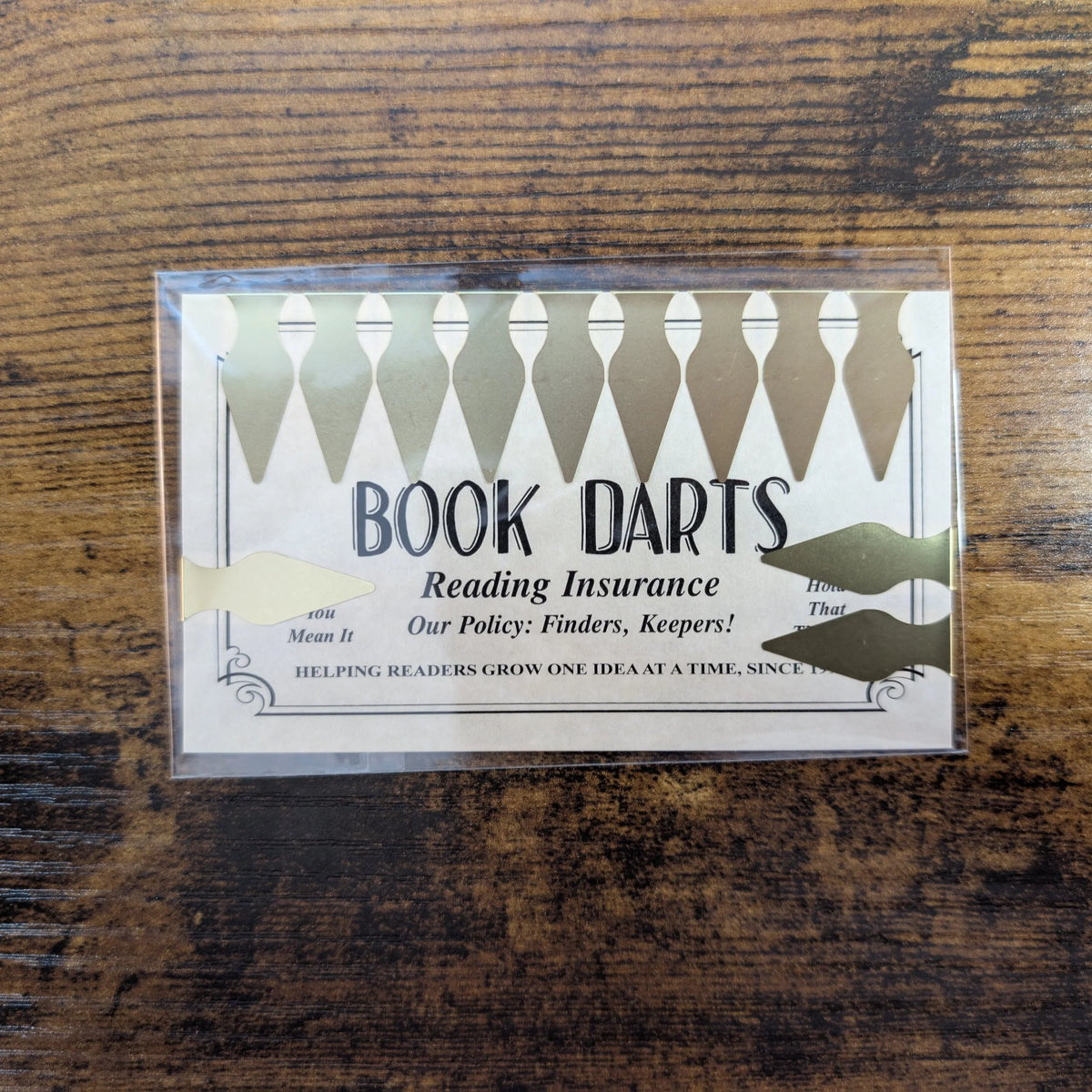Book Darts Bookmark Sleeve Brass