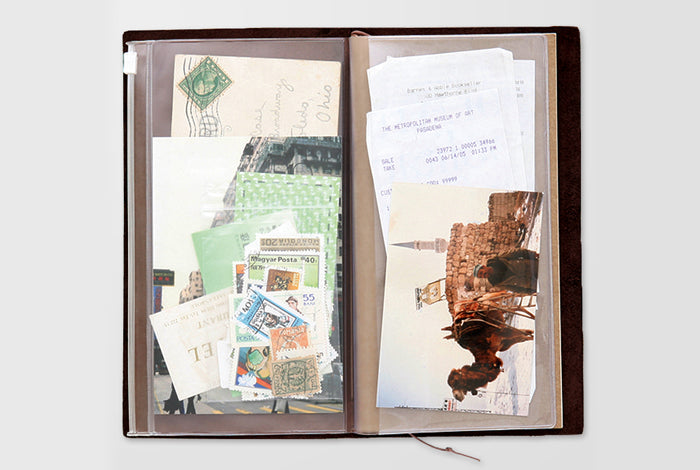 TRAVELER'S Notebook PVC Zippered Pouch Shown in Notebook