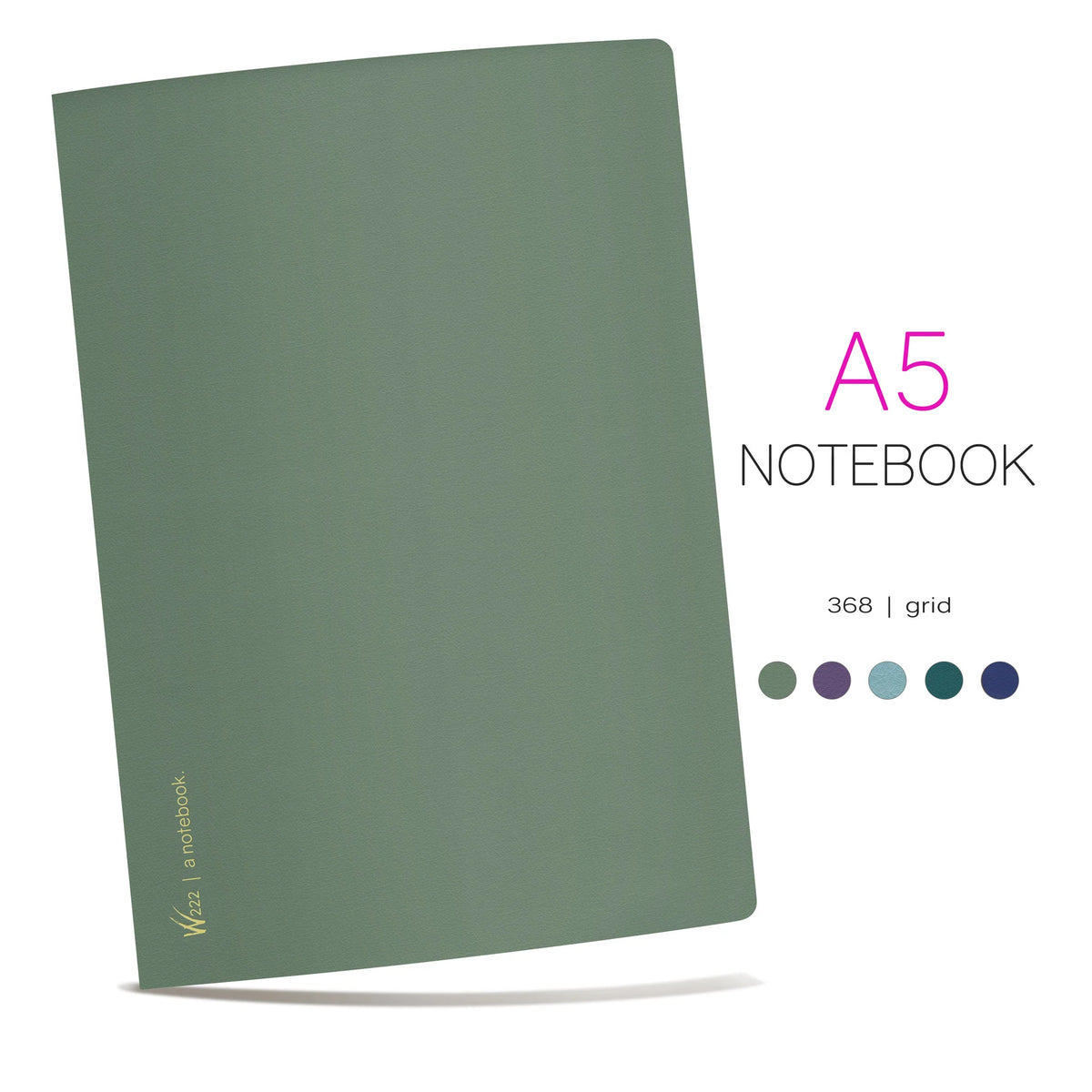 Wonderland222 A5 Notebooks 368 Page Tomoe River Grid showing all available colors