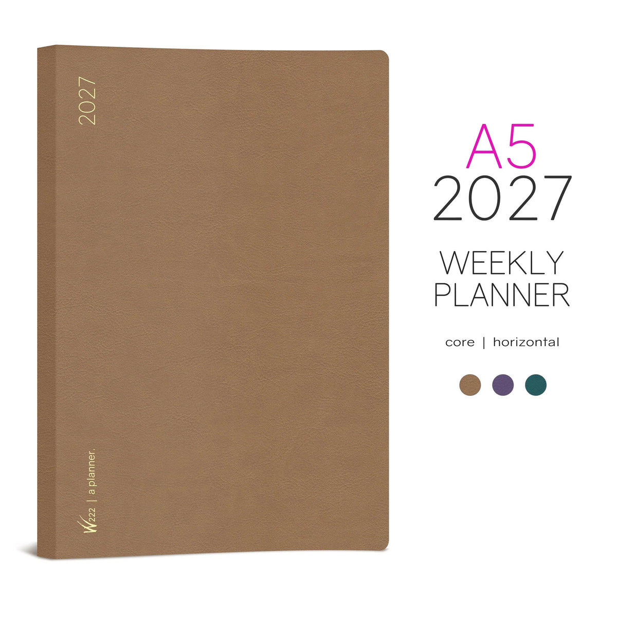 Wonderland222 A5 Weekly Planner Core Horizontal Layout Cover image showing available colors
