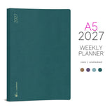 Wonderland222 2027 A5 Core Unstacked Weekends Planner cover image showing different color options