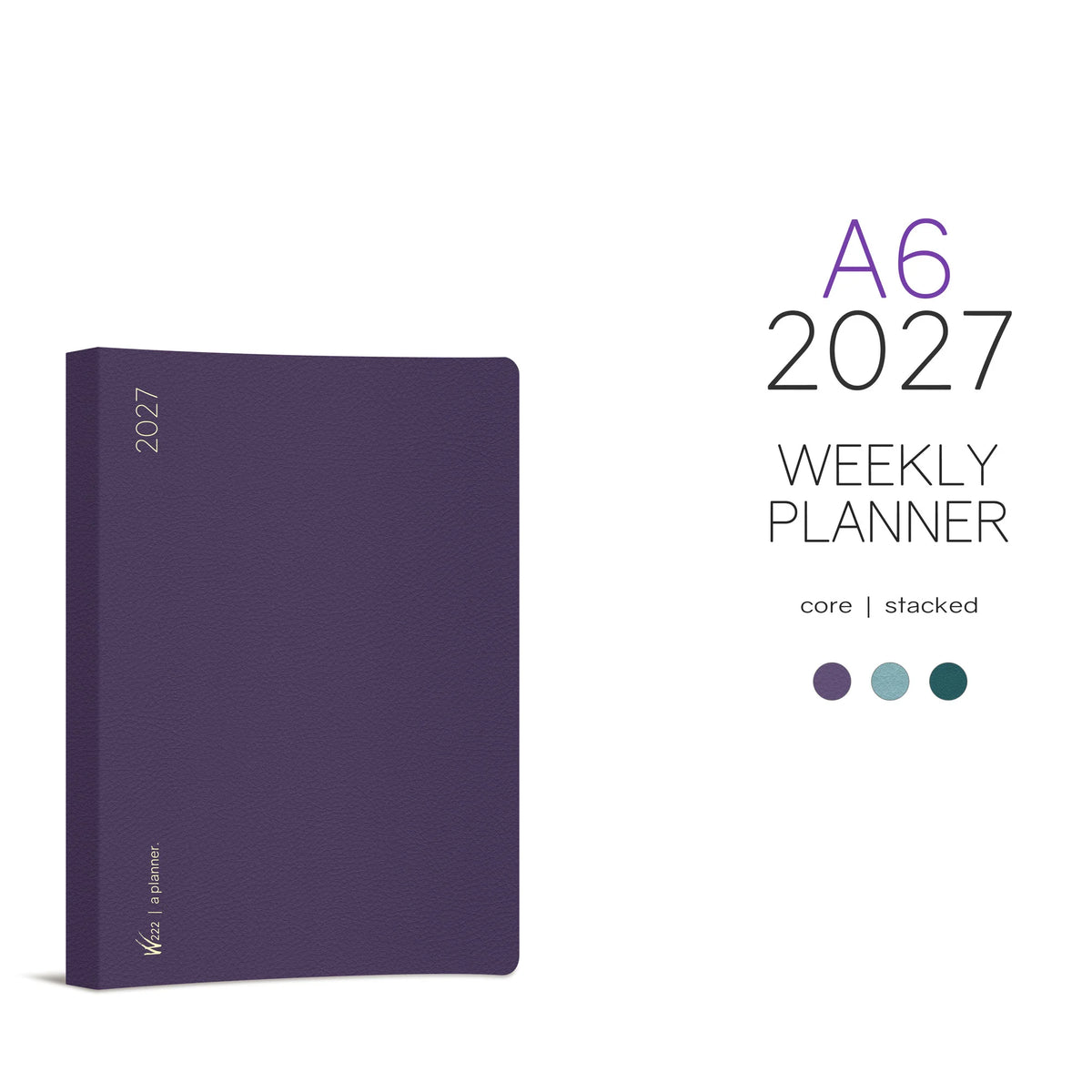 Wonderland222 2027 A6 Planner Core Stacked Weekends Cover Image Showing Available Colors