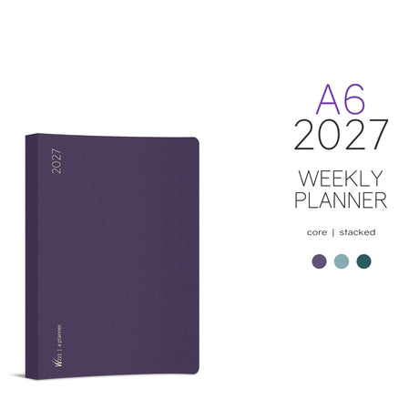Wonderland222 2027 A6 Planner Core Stacked Weekends Cover Image Showing Available Colors