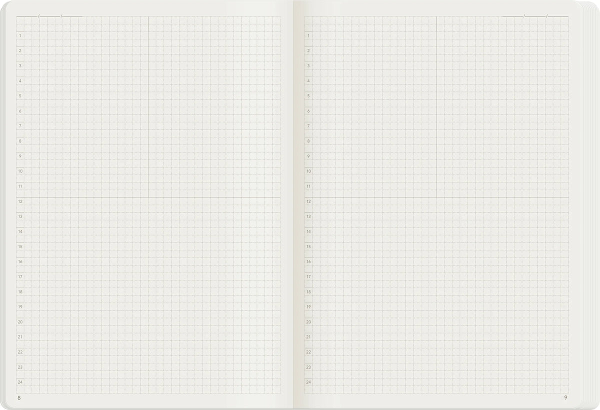 Wonderland222 A5 Notebooks 368 Page Tomoe River Grid Blank Grid Page Layout