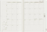 Wonderland222 2027 A6 Planner Core Stacked Weekends Monthly Page Following View