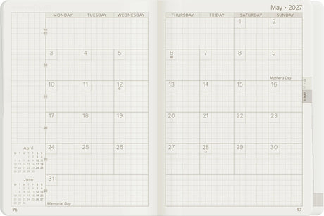 Wonderland222 2027 A6 Planner Core Stacked Weekends Monthly Page 