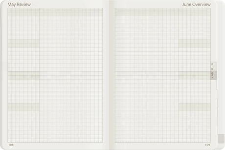 Wonderland222 2027 A6 Planner Core Stacked Weekends Monthly Review Page
