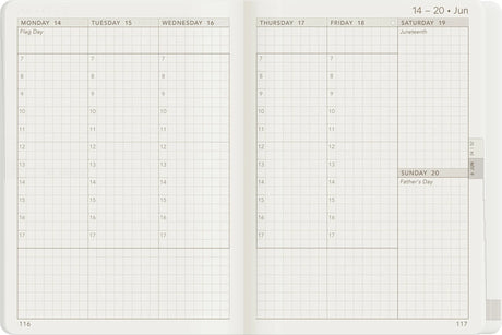 Wonderland222 2027 A6 Planner Core Stacked Weekends Weekly Stacked View