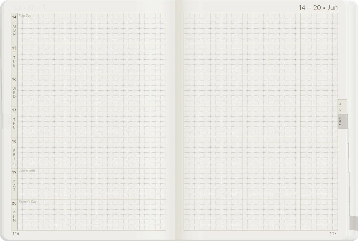 Wonderland222 B6 Weekly Planner Core Horizontal Weekly Layout