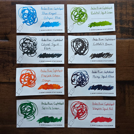 Anderillium Ink Cephalopod Series Swatches