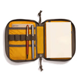 Lochby A6 Daily Folio in Brown Shown Open with Gold Interior