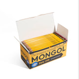 Mongol #2 Woodcase pencils Gross Box Cover image showing an open box of 144 pencils on a white background