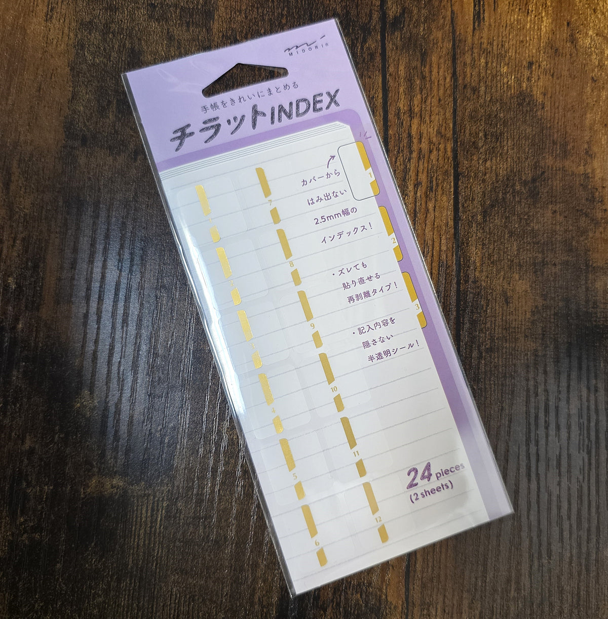 Midori Notebook Tabs Gold Numbers