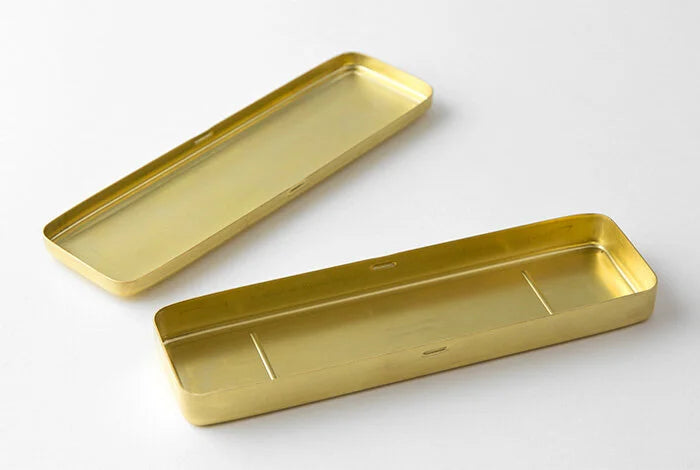 TRAVELER'S Company Brass Pen Case  Shown Open