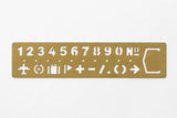 TRAVELER's Company Brass Template Bookmarks Numbers Close Up