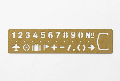 TRAVELER's Company Brass Template Bookmarks Numbers Close Up