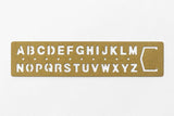 TRAVELER's Company Brass Template Bookmarks Alphabet Close up