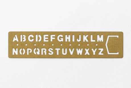 TRAVELER's Company Brass Template Bookmarks Alphabet Close up