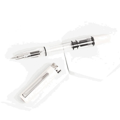TWSBI ECO White Fountain Pen Unposted on White Background 
