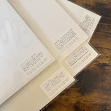 Five packs of A4 loose leaf paper from Yamamoto Paper including Sleight White, Kin Kaku Den Super White, OK Fools, Soliste, and Typewriter paper.