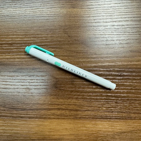 Zebra Mildliner highlighter with bold and  fine tips in Blue Green (MBG)