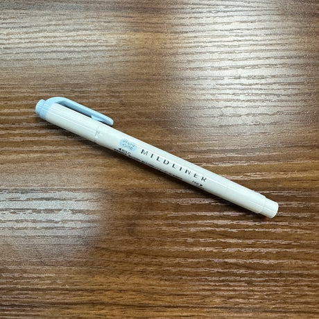 Zebra Mildliner highlighter with bold and  fine tips in Soda Blue (MSOB)